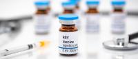 vials of the RSV vaccine on a countertop